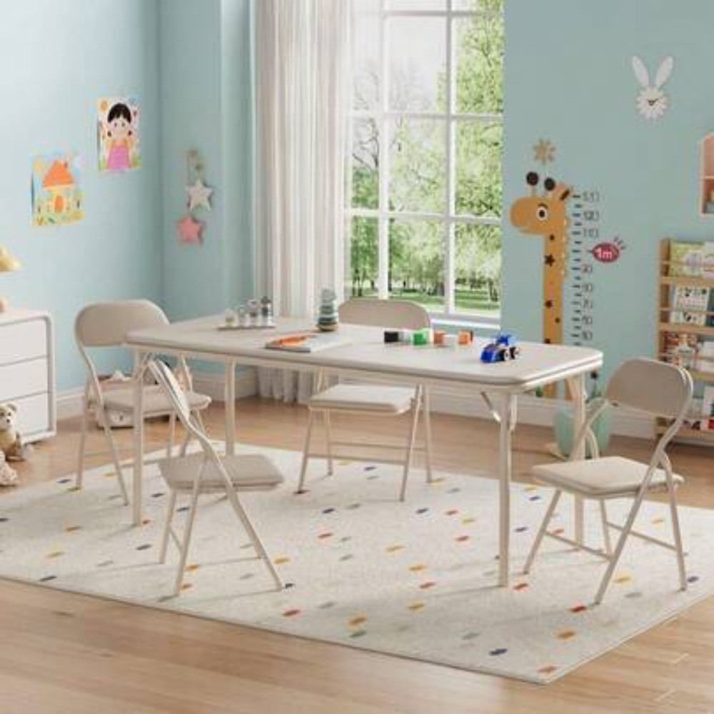 Kids Outdoor Play Table - Kids Activity Table Set Folding Play