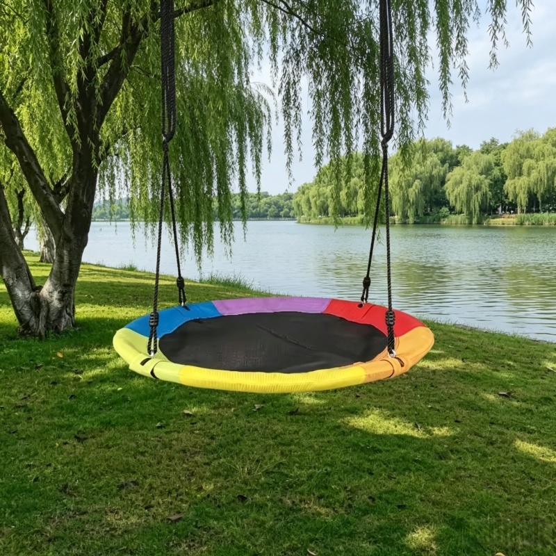 Kids Outdoor Garden Set - Circular Oxford Net Canvas Kids Hammock