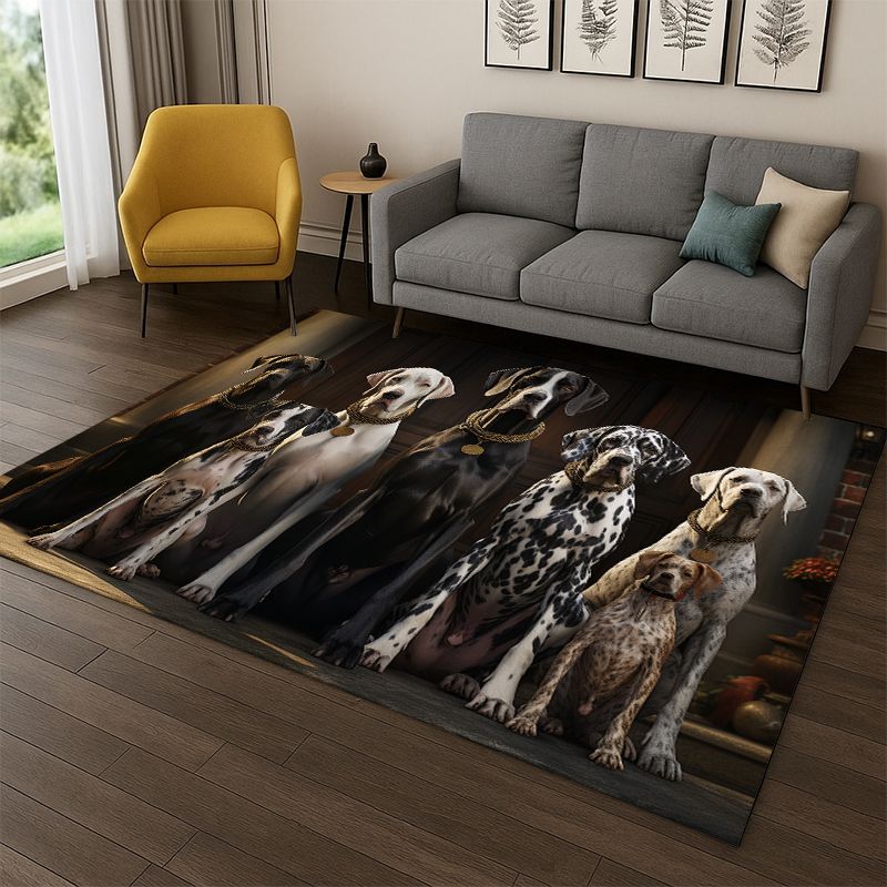 Kids Outdoor Area - Cute Dog Puppy Cartoon Carpet Rug