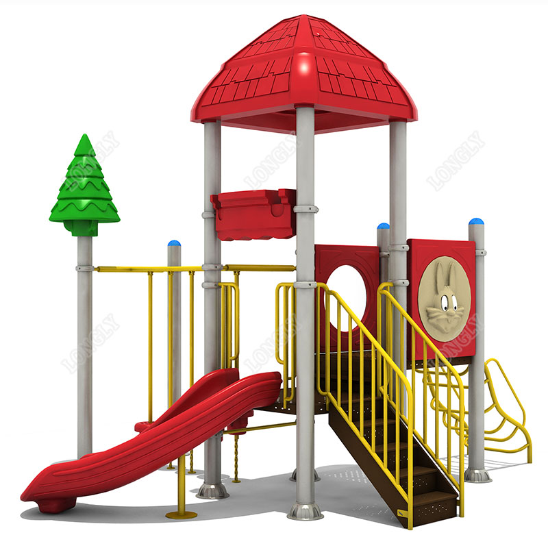 Kids Outdoor Area - Red Plastic Slide for Kids LLDPE