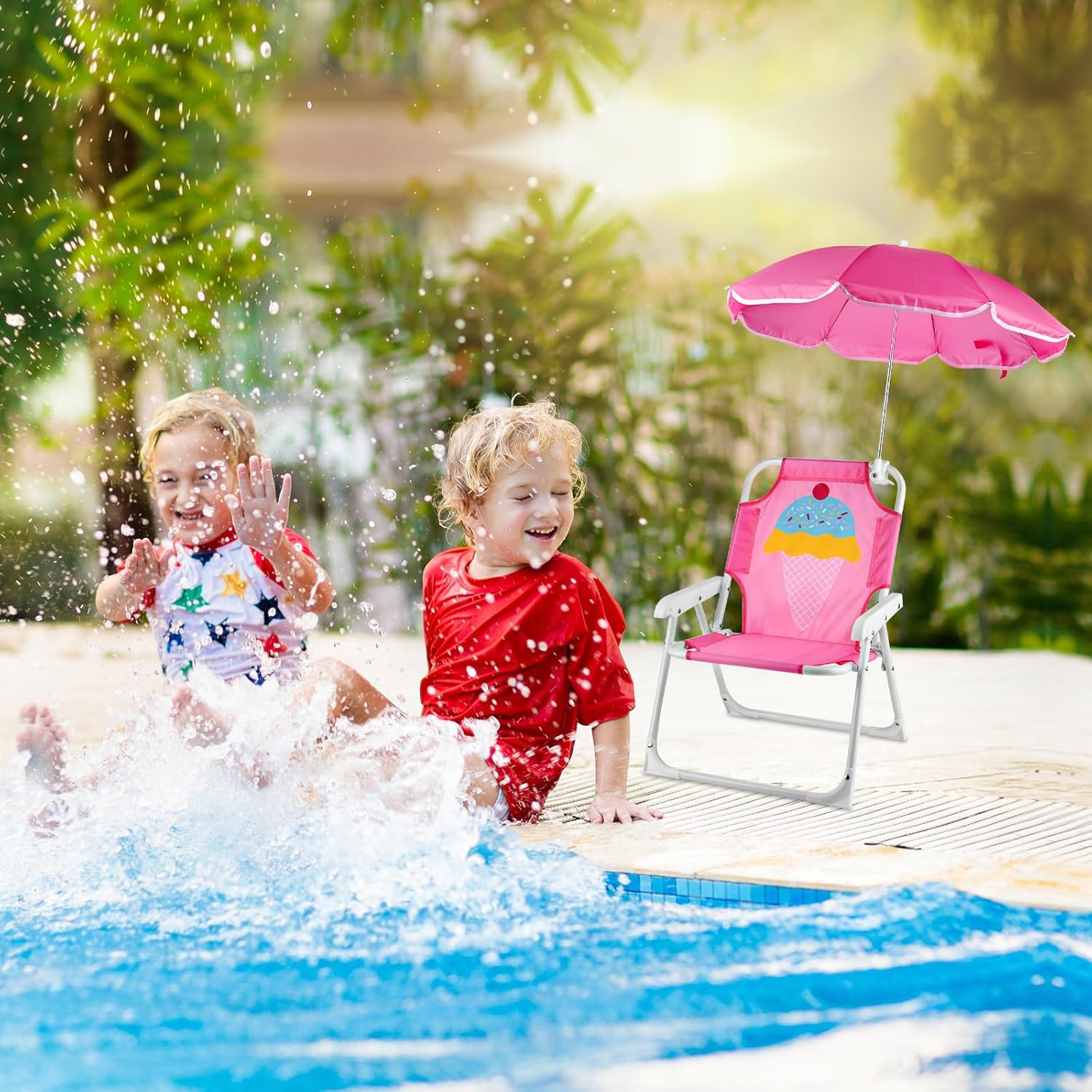 1 Set Folding Beach Chair with - Kids Outdoor Lounge Furniture recension och pris