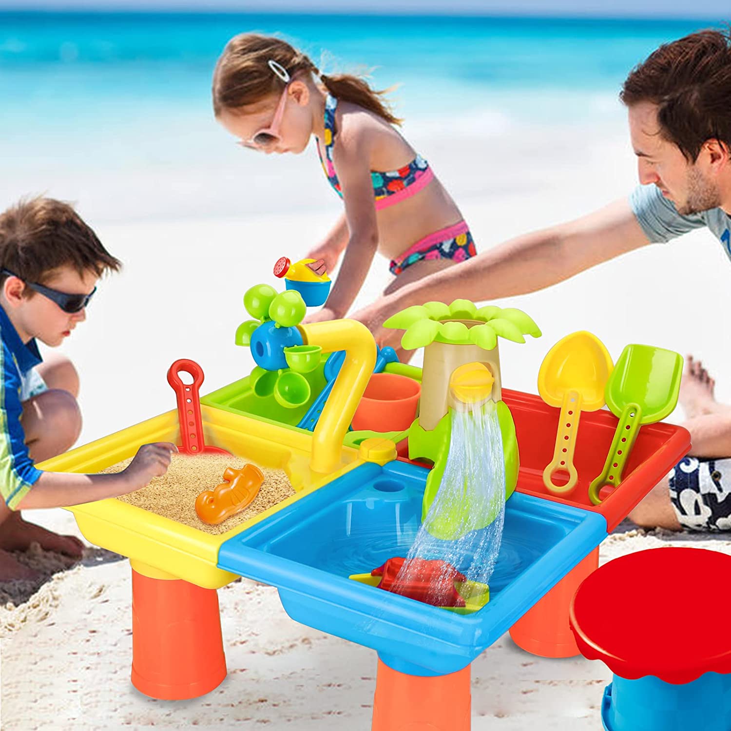 Beach Table Sand Play Toys Chi - Kids Outdoor Play Table recension och pris