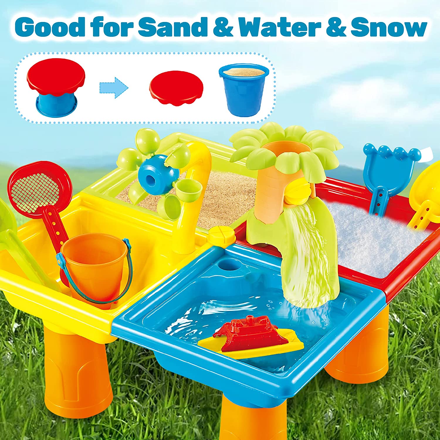 Beach Table Sand Play Toys Chi - Kids Outdoor Play Table recension och pris