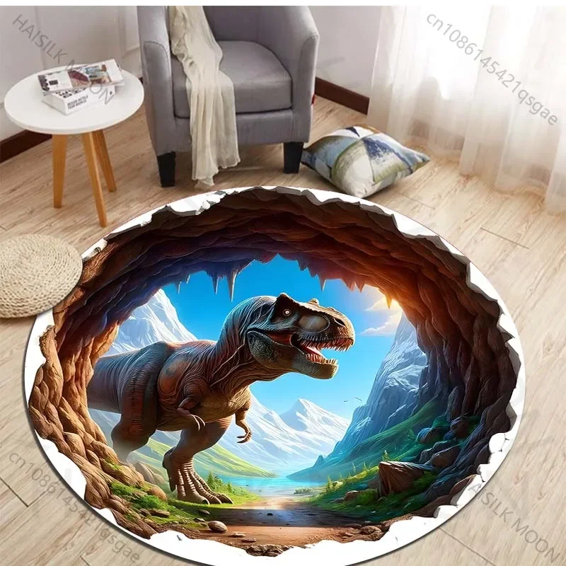 HD 3D Dinosaur Print Round Rug - Kids Outdoor Area recension och pris