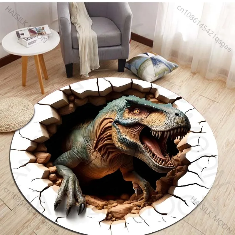 HD 3D Dinosaur Print Round Rug - Kids Outdoor Area recension och pris