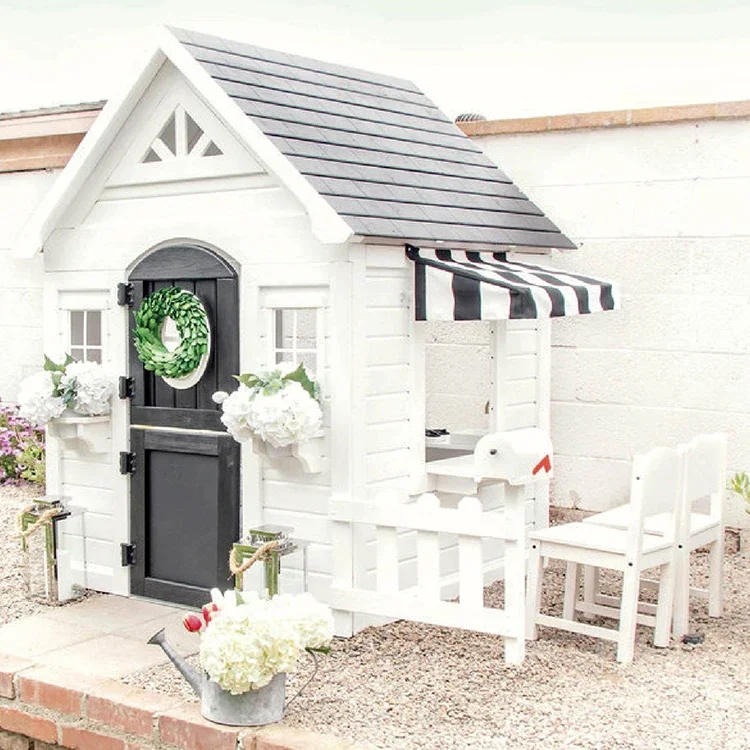 Simple Play house with fence M - Kids Outdoor Cubby House recension och pris