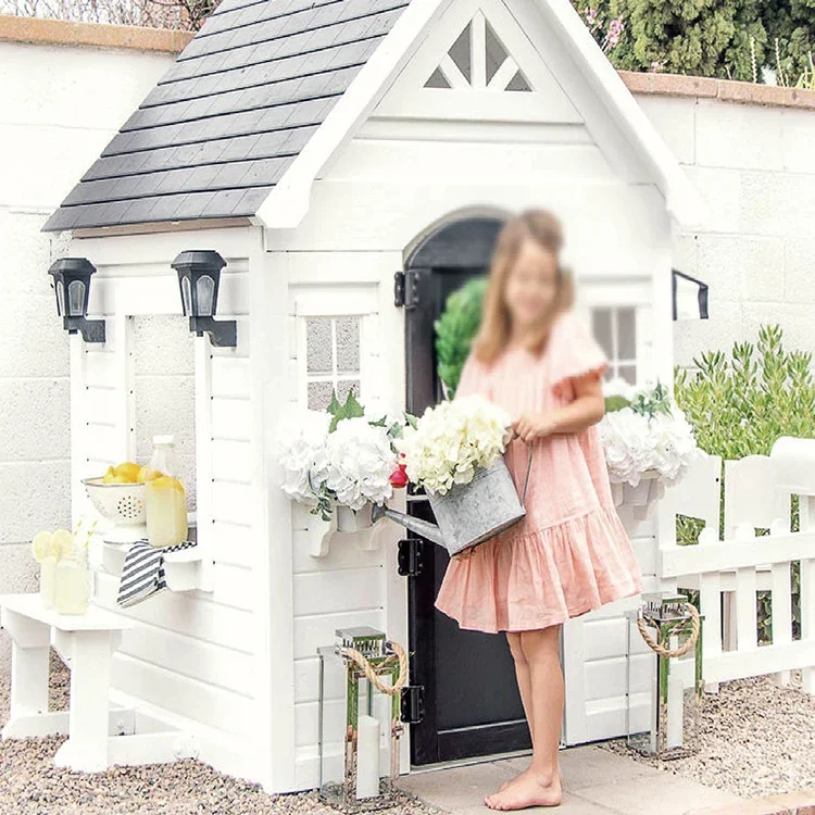 Simple Play house with fence M - Kids Outdoor Cubby House recension och pris