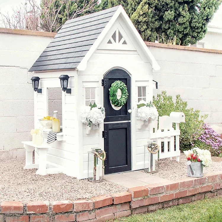 Simple Play house with fence M - Kids Outdoor Cubby House recension och pris