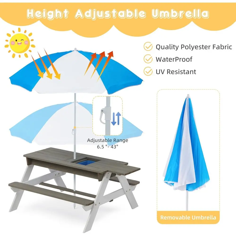 Convertible 3-in-1 Wooden Picn - Kids Outdoor Play Table recension och pris