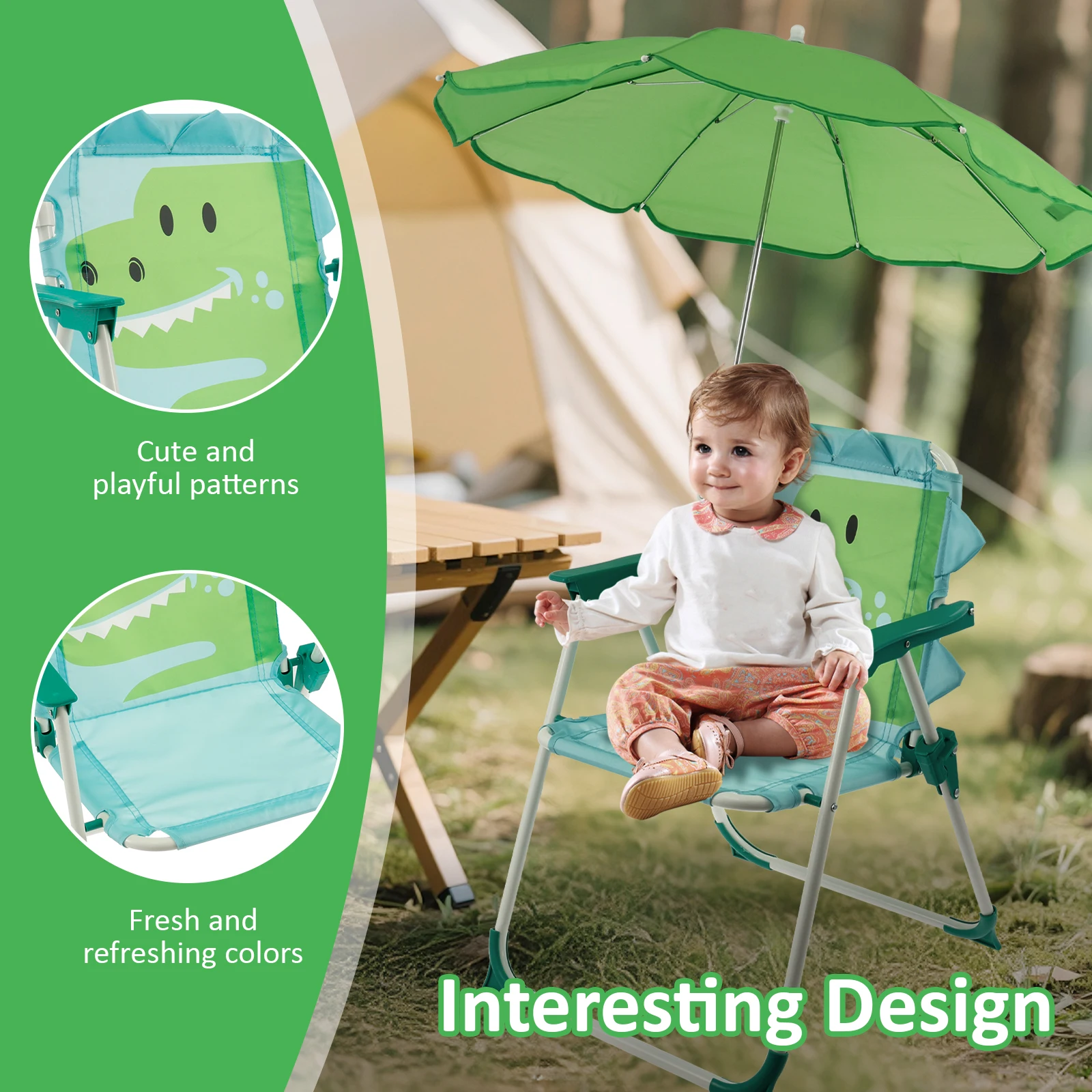 Kids Folding Beach Chair With  - Kids Outdoor Lounge Furniture recension och pris
