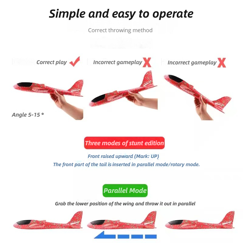 48cm Large Foam Airplane Child - Kids Outdoor Activity Toys recension och pris