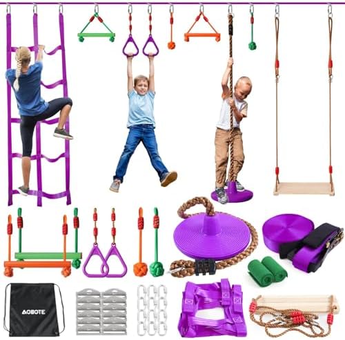 Obstacle Course for Kids-Slack - Kids Outdoor Monkey Bars recension och pris