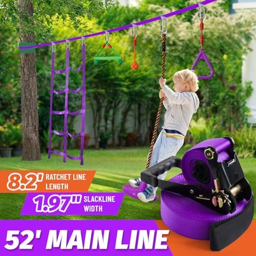 Obstacle Course for Kids-Slack - Kids Outdoor Monkey Bars recension och pris