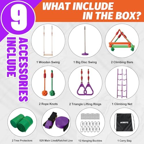 Obstacle Course for Kids-Slack - Kids Outdoor Monkey Bars recension och pris