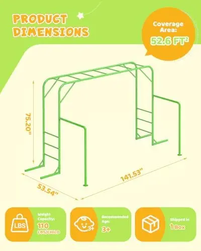 Outdoor Monkey Bar Set with Cl - Kids Outdoor Monkey Bars recension och pris