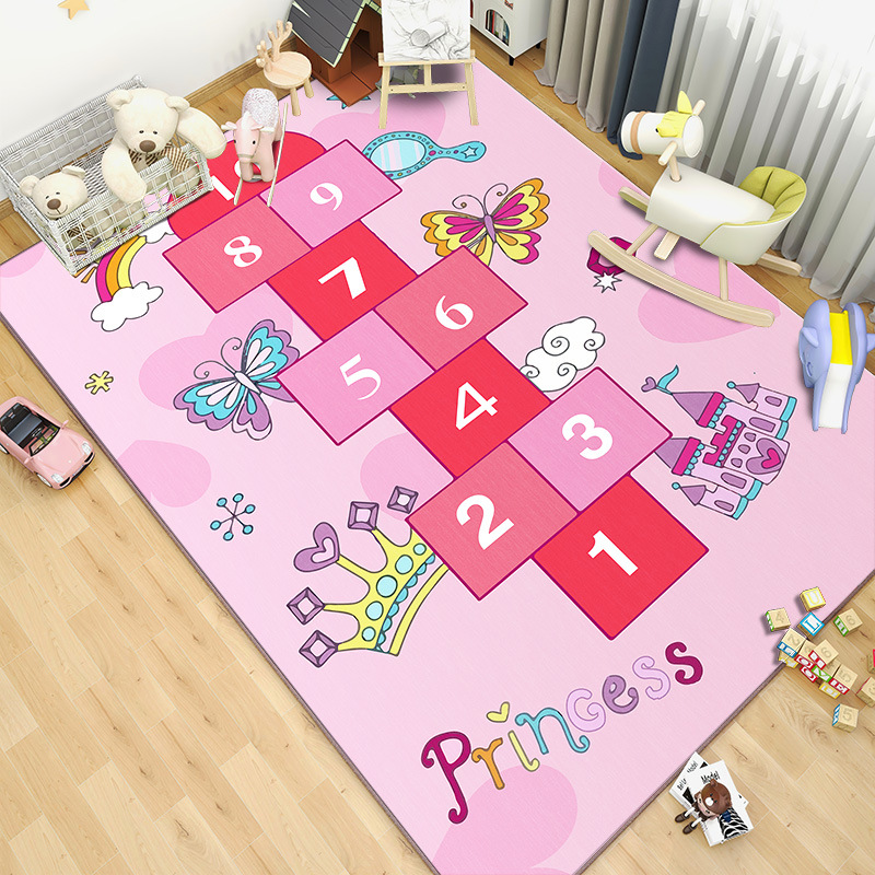 Pink Cartoon Living Room Carpe - Kids Outdoor Play Table recension och pris
