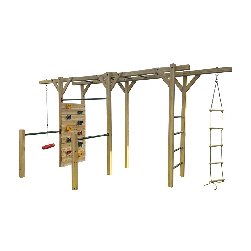 6 in 1 Wooden Fitness Equipmen - Kids Outdoor Monkey Bars recension och pris