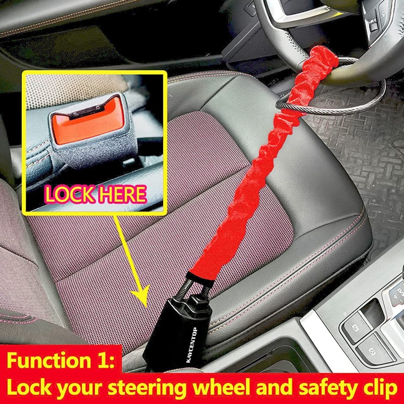 Car Steering Wheel Steel Lock  - Swing Seat Belt recension och pris