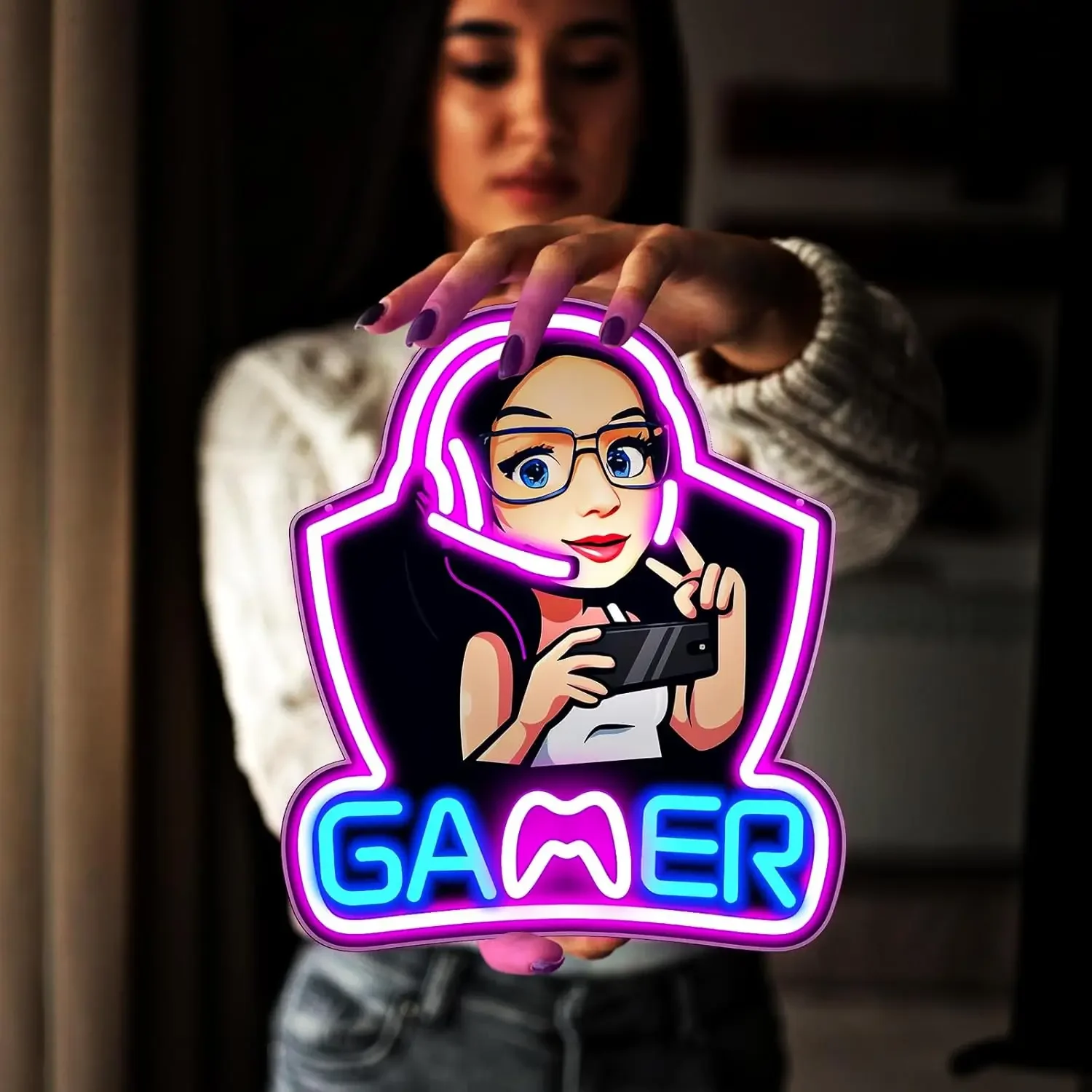 Monkey Gamer Neon Sign USB Dim - Kids Outdoor Monkey Bars recension och pris